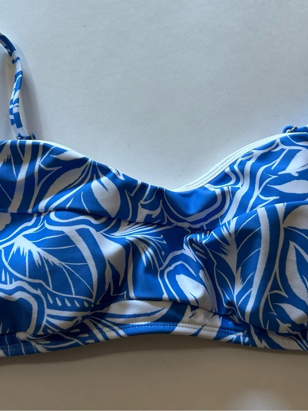 Old Navy Blue and White Floral Bralette Bikini Top